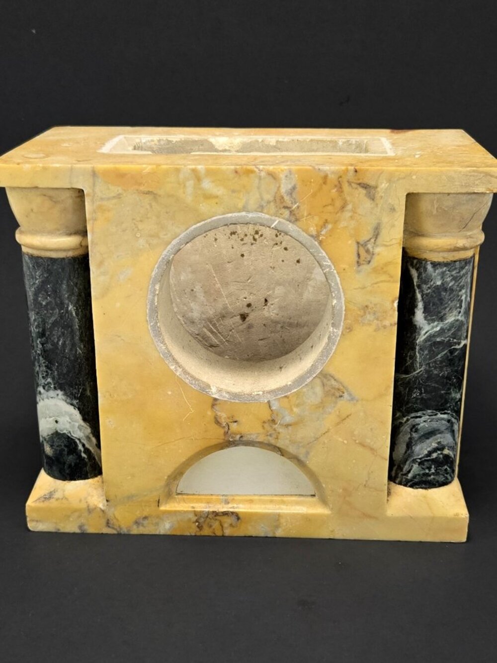 Honey Onyx and Marble Clock Base